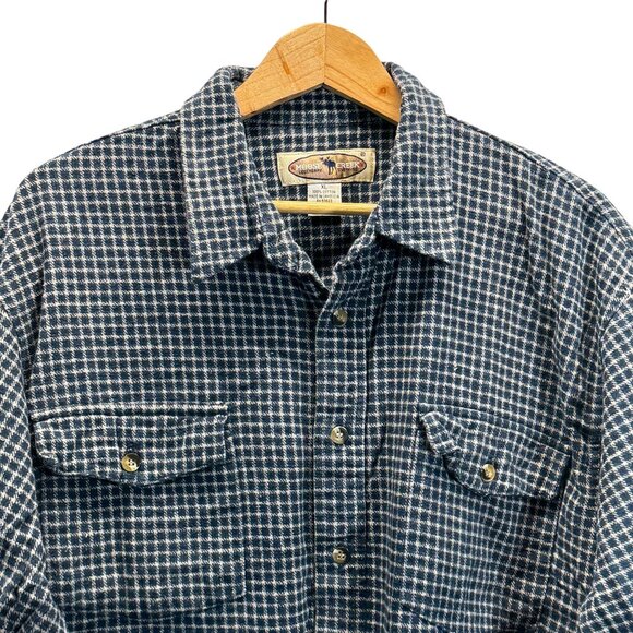 Moose Creek Shirt Mens XL Blue White Check Button Up Long Sleeve Heavy Flannel - Picture 6 of 6